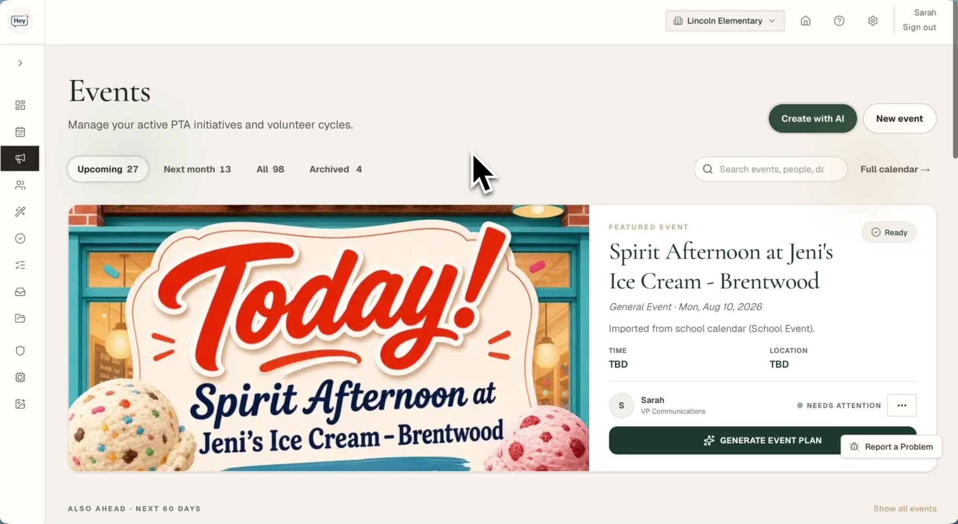 Hey Ralli event workspace — planning, approvals, volunteers, and community
